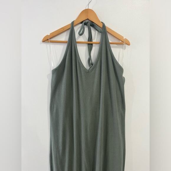 GAP ribbed halter midi dress in vintage palm XXL - Picture 5 of 12